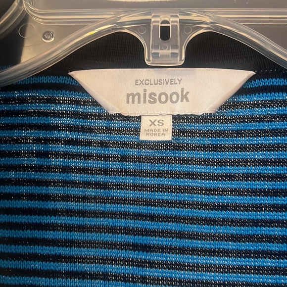 EXCLUSIVELY MISOOK VNeck Cardigan Turquoise Black Women's Size XS Y2K Career - Picture 3 of 14